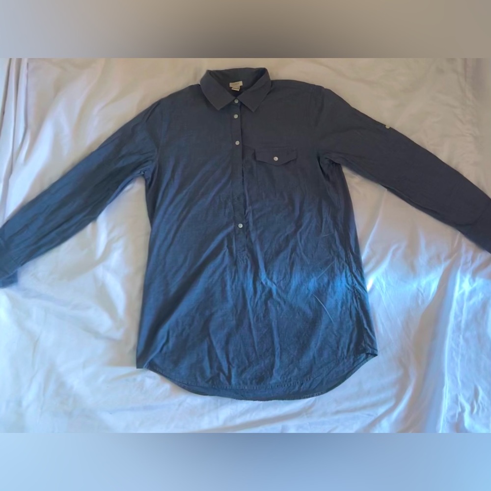 J. Crew Men’s Size: S Blue 2/4 Button Down Collard Pullover Long Sleeve